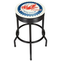 Ribbed Bar Stool with Swivel (Black Finish)